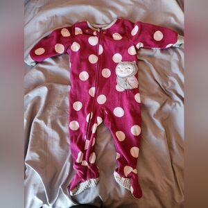 Carter's 1-Piece Baby polka dot Owl Fleece Pajamas, 12m